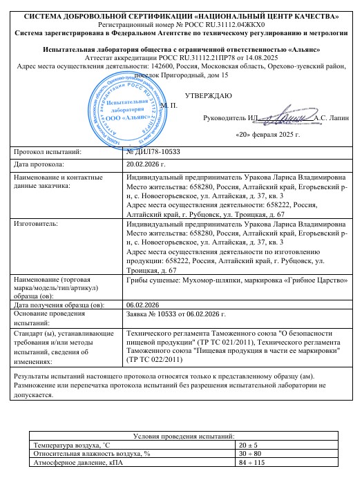 Протокол испытаний